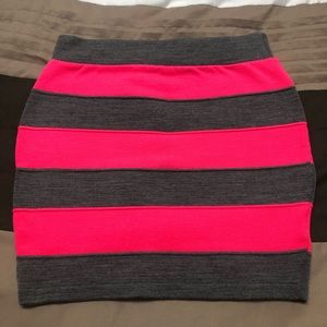 Grey and pink mini skirt